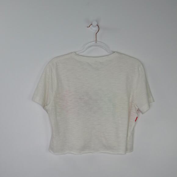 PINK Rainbow Checkered Crop Top Crewneck Colorful Extra Small Baby Tee - Picture 4 of 7